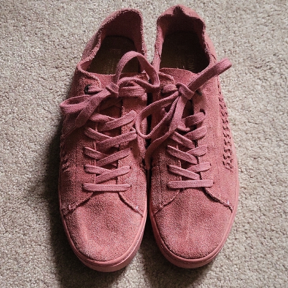 Toms Pink Suede Sneakers with Textured Weave - Picture 4 of 13